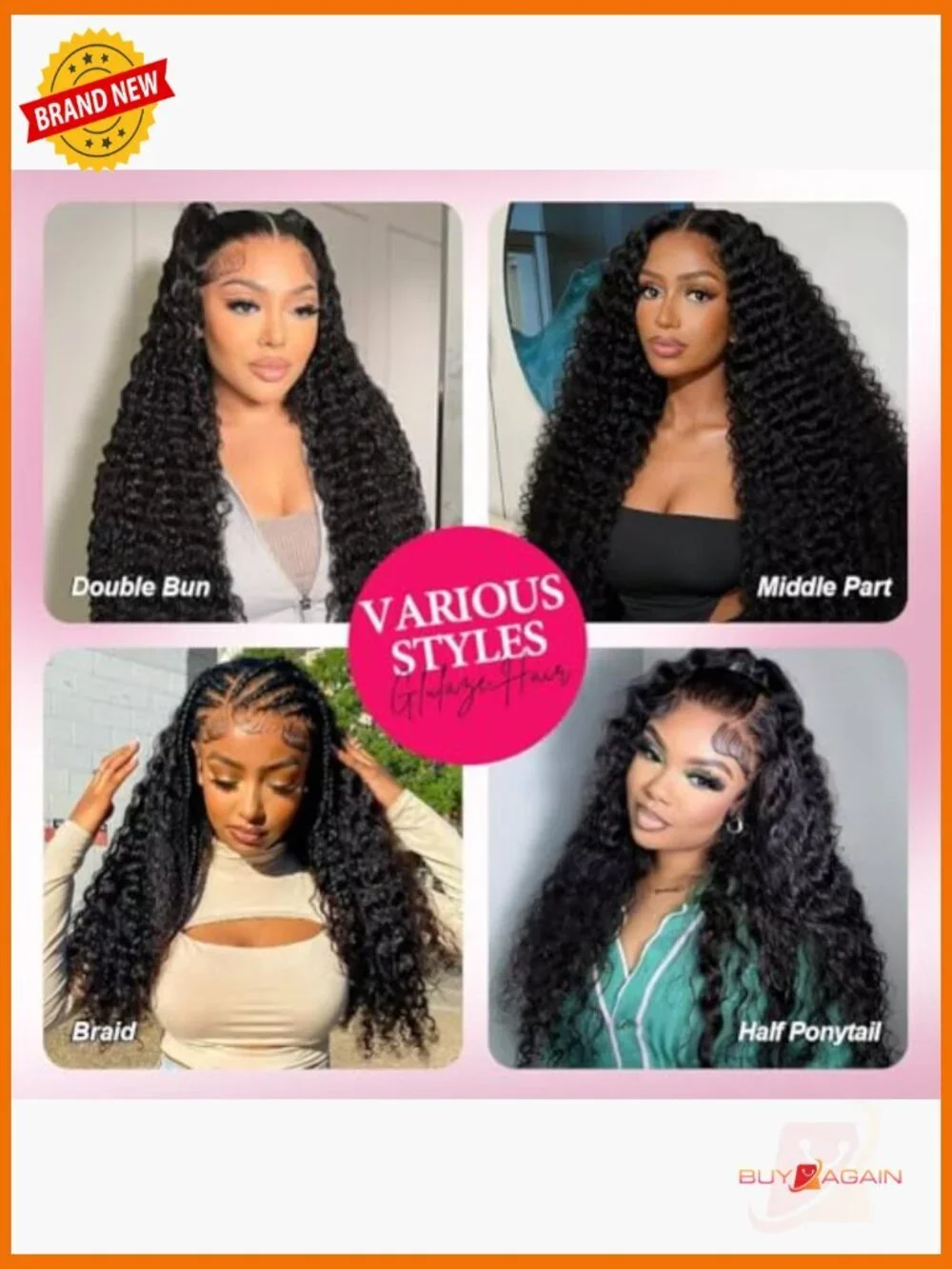 Deep Wave HD Lace Front Wig 210 Density Pre Plucked Brazilian Hair